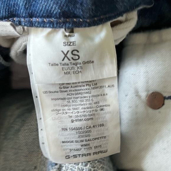 G-Star Distress Skinny Patch Work Overall Jumpsuit Denim - Picture 10 of 12